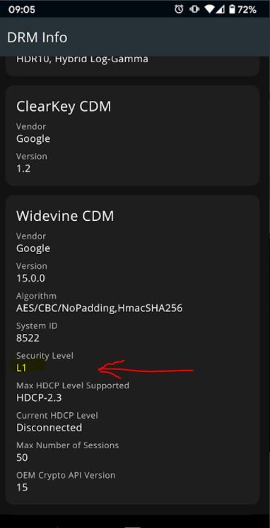 DRM-info-Widevine-L1-Certification-Page