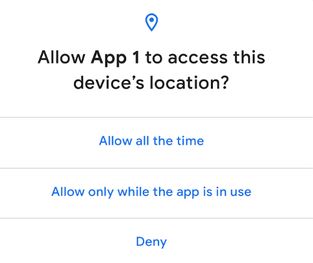app permissions in android 10